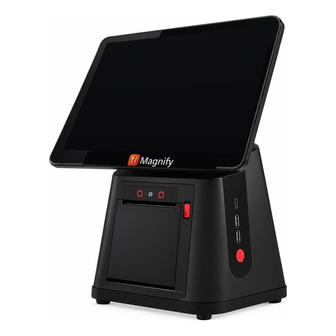 A single touch screen POS terminal badged Magnify